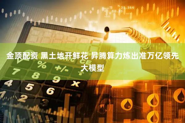 金顶配资 黑土地开鲜花 昇腾算力炼出准万亿领先大模型
